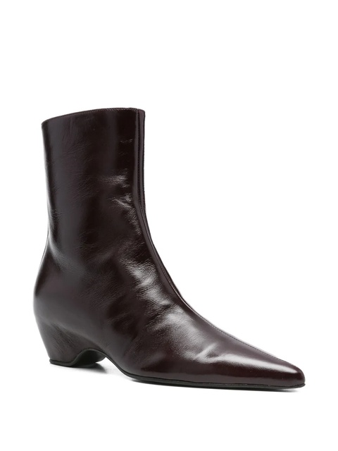 KHAITE 30mm Sybil leather ankle boots - Red - zdjęcie produktu nr 1