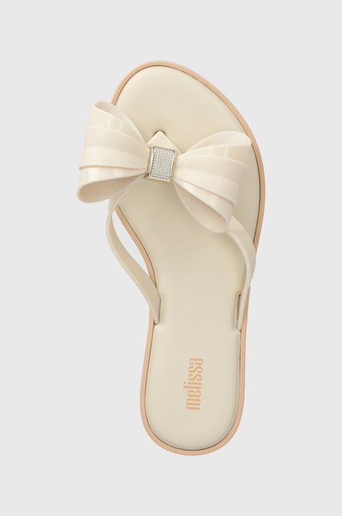 Melissa japonki MELISSA FLIP FLOP SLIM V AD damskie kolor beżowy na płaskim obcasie M.35748.AU005 - zdjęcie produktu nr 2