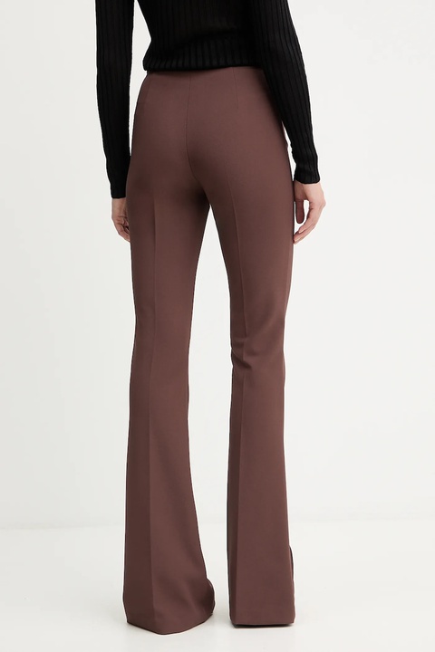 Elisabetta Franchi spodnie damskie kolor brązowy dzwony high waist PA12256E2 - zdjęcie produktu nr 2