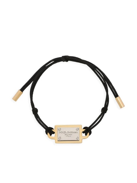 Dolce & Gabbana engraved-logo adjustable-fit bracelet - Black - zdjęcie produktu nr 1