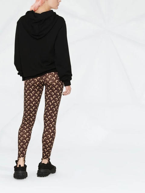 Marine Serre Fuseaux crescent moon-print stirrup leggings - Brown - zdjęcie produktu nr 2