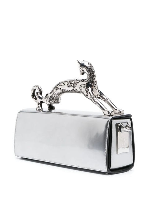 Lanvin Pencil Cat leather tote bag - Silver - zdjęcie produktu nr 2