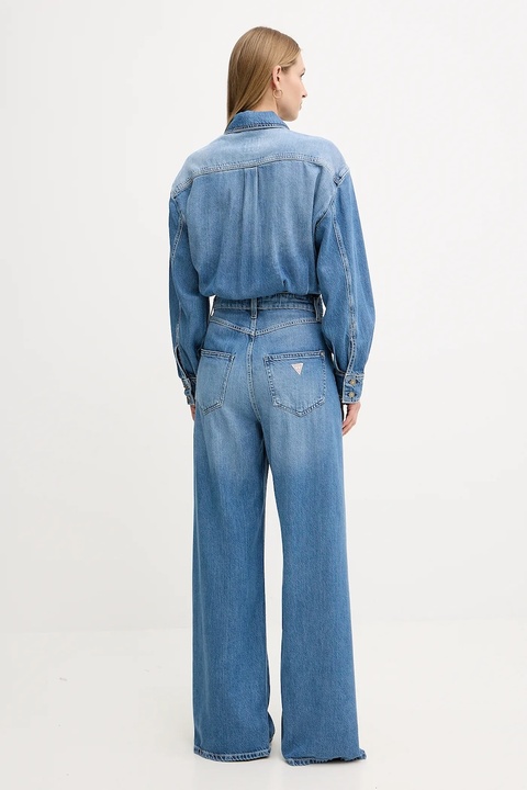 Guess kombinezon jeansowy KINSLEY kolor niebieski z kołnierzykiemm W5YD58 D5B94 - zdjęcie produktu nr 1