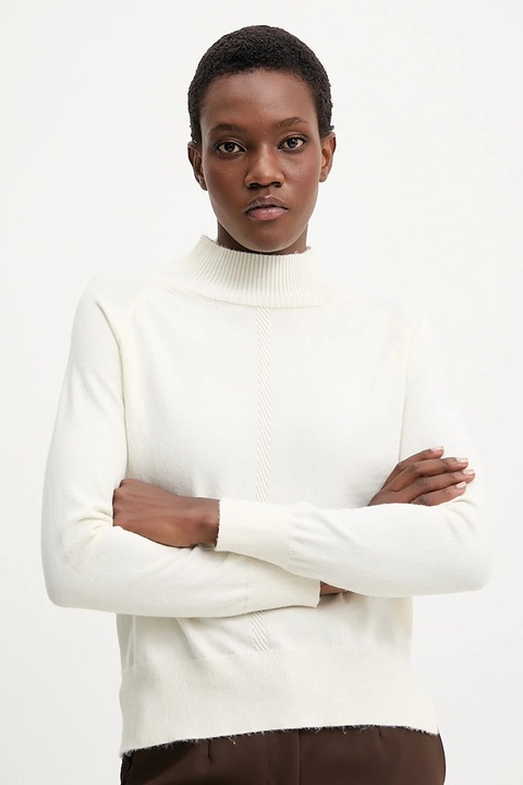 Answear.LAB sweter z kaszmirem damski kolor beżowy lekki z golfem - zdjęcie produktu nr 1