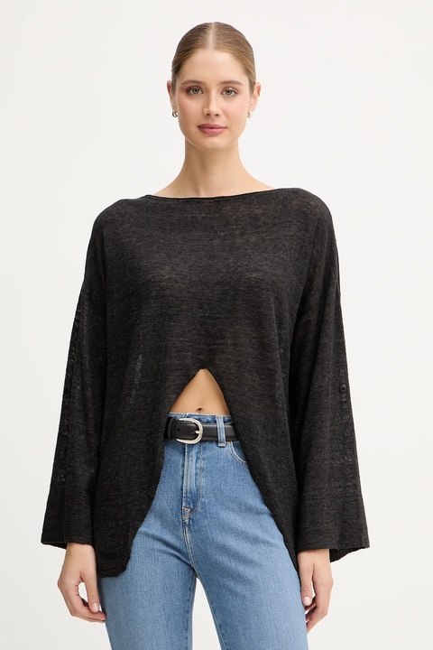 United Colors of Benetton sweter z wełną damski kolor szary lekki 109PD10E1 - zdjęcie produktu nr 1