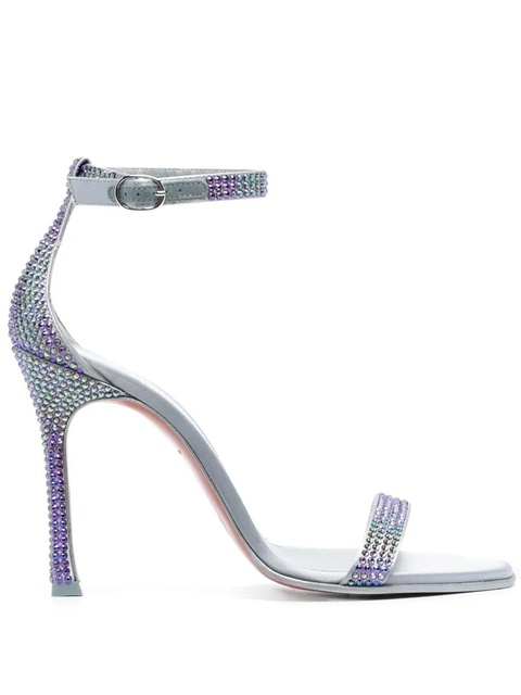 Amina Muaddi Kim 115mm crystal-embellished sandals - Grey - zdjęcie produktu nr 1
