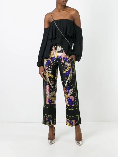 PUCCI feather motif cropped trousers - Black - zdjęcie produktu nr 2