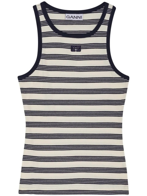 GANNI striped tank top - White - zdjęcie produktu nr 1