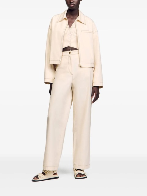 SANDRO lace-up denim jacket - Neutrals - zdjęcie produktu nr 2