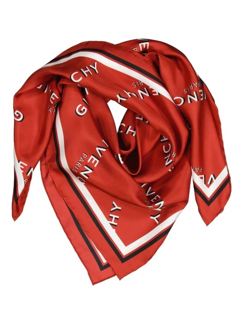 Givenchy logo-lettering silk scarf - Red - zdjęcie produktu nr 2