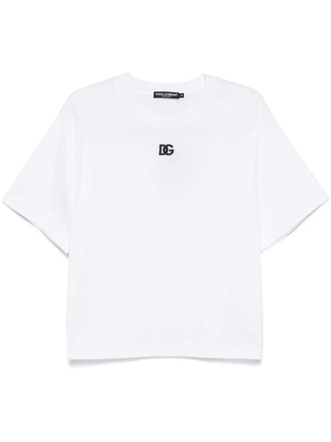 Dolce & Gabbana logo-embroidered T-shirt - White - zdjęcie produktu nr 1