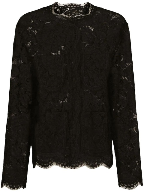 Dolce & Gabbana DNA floral-lace single-breasted jacket - Black - zdjęcie produktu nr 1