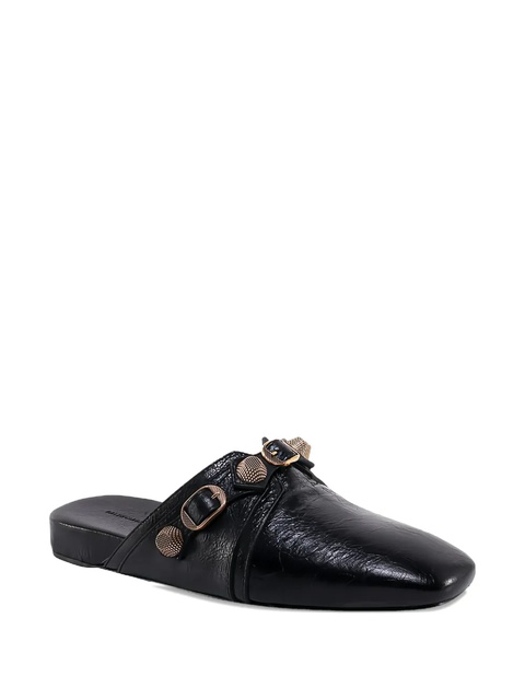 Balenciaga Cagole studded leather slippers - Black - zdjęcie produktu nr 2