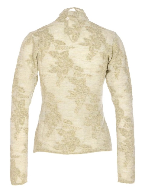 GANNI floral-print high-neck sweater - Green - zdjęcie produktu nr 2