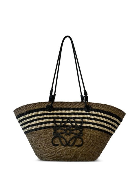 LOEWE striped anagram basket bag - Brown - zdjęcie produktu nr 1