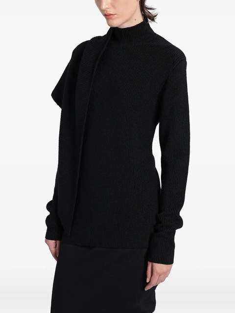 ENTIRE STUDIOS ribbed turtleneck draped sweater - Black - zdjęcie produktu nr 2