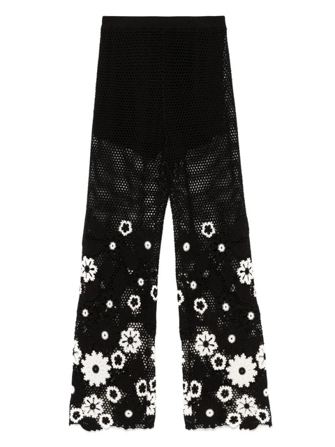 Maje floral-embroidery trousers - Black - zdjęcie produktu nr 1