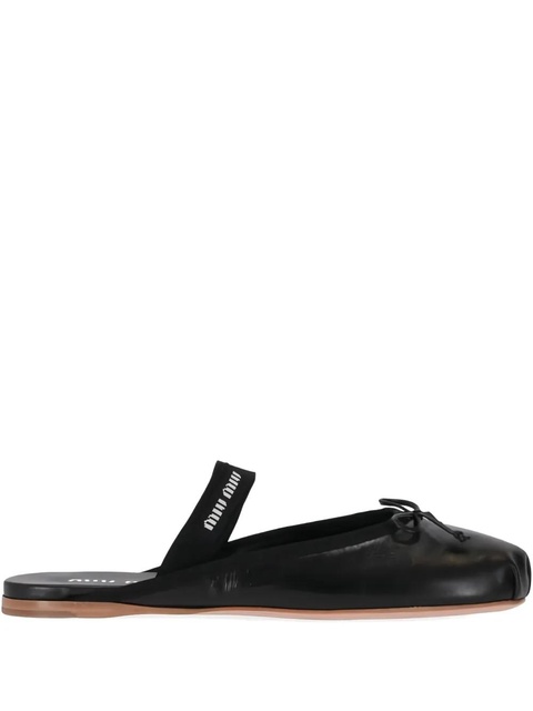 Miu Miu bow-detail mules - Black - zdjęcie produktu nr 1
