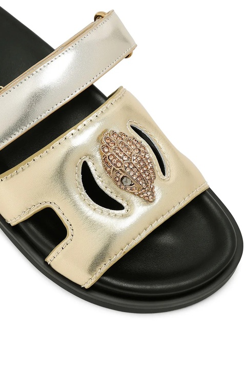 Kurt Geiger London klapki skórzane Eagle Cut Out Sandal damskie kolor złoty na platformie 4732666109 - zdjęcie produktu nr 2