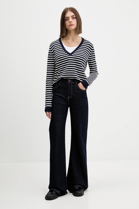 Tommy Jeans sweter bawełniany kolor granatowy lekki DW0DW19888 - zdjęcie produktu nr 2