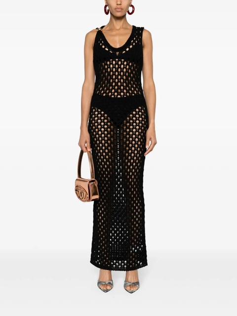 Blumarine crochet cotton long dress - Black - zdjęcie produktu nr 2