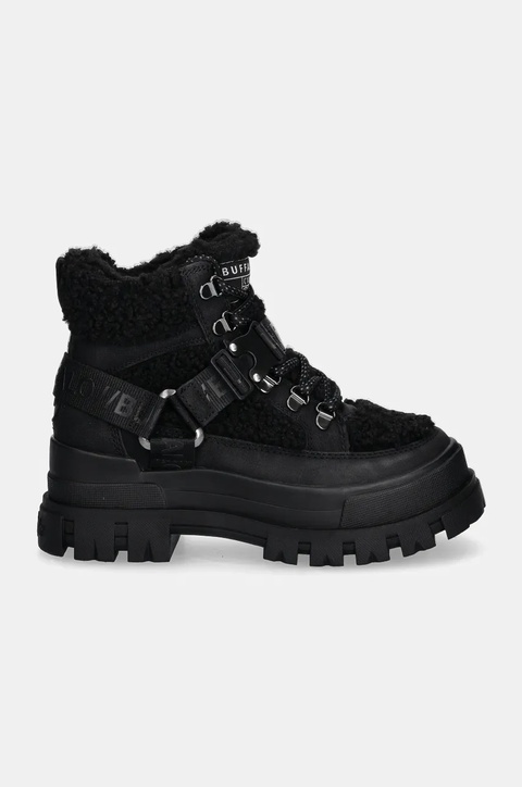 Buffalo botki Aspha Com Mid Warm damskie kolor czarny na płaskim obcasie ocieplone 1622328-BLK - zdjęcie produktu nr 2