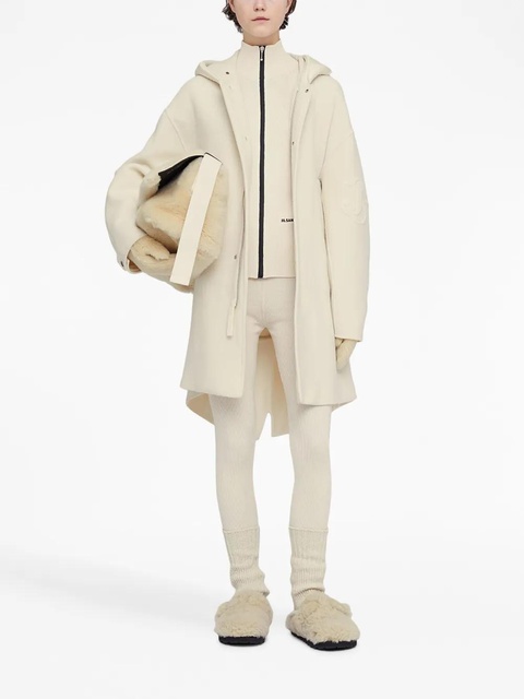 Jil Sander logo-embroidered ribbed-knit cardigan - Neutrals - zdjęcie produktu nr 2