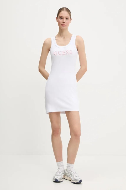 Guess sukienka SUNFLOWER kolor biały mini dopasowana V5GK06 K8RT2 - zdjęcie produktu nr 2