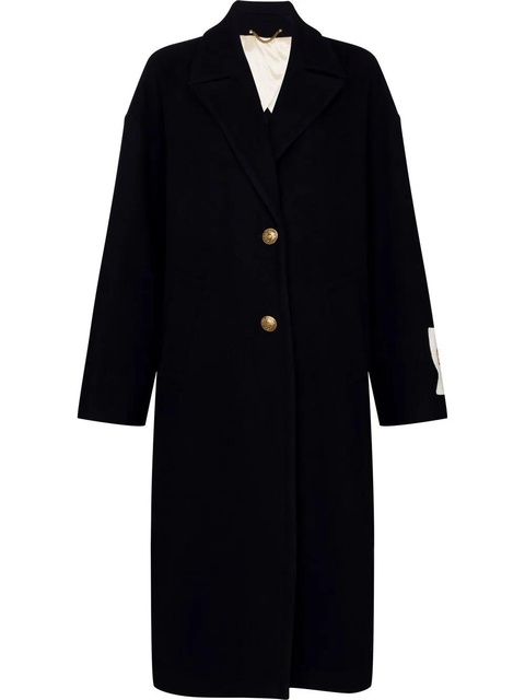 Golden Goose logo patch single-breasted coat - Blue - zdjęcie produktu nr 1