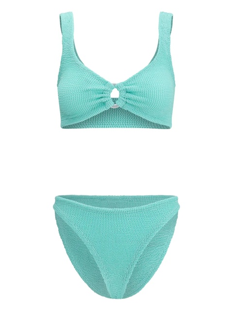 Hunza G Julia ring-detail textured bikini - Blue - zdjęcie produktu nr 1