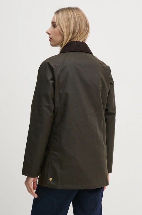 Barbour kurtka bawełniana Acorn Wax Jacket kolor zielony przejściowa LWX0752 - zdjęcie produktu nr 2