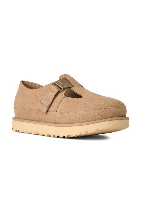 UGG półbuty zamszowe Goldenstar Mary Jane damskie kolor beżowy na platformie 1171506.SAN - zdjęcie produktu nr 1