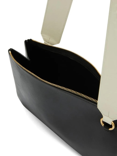 Jil Sander Link LG logo-strap leather crossbody bag - Black - zdjęcie produktu nr 2