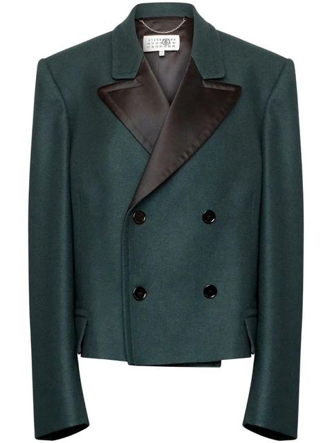 MM6 Maison Margiela double-breasted over-sized blazer - Green - zdjęcie produktu nr 1
