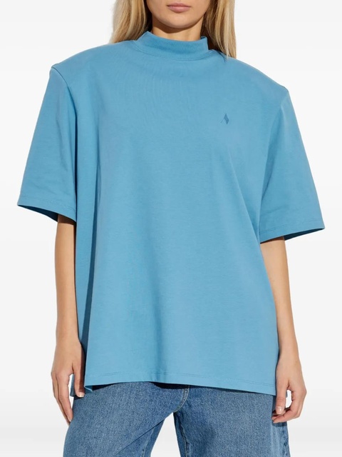 The Attico mock-neck embroidered-logo T-shirt - Blue - zdjęcie produktu nr 2