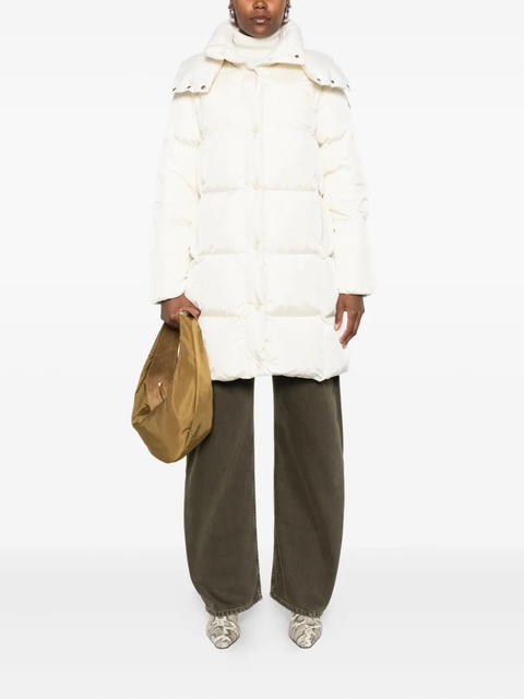 Moncler quilted hooded single-breasted coat - Neutrals - zdjęcie produktu nr 1