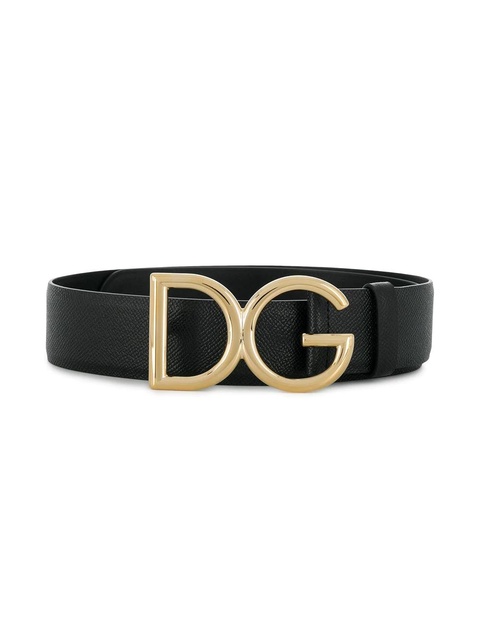 Dolce & Gabbana DG logo pebbled leather belt - Black - zdjęcie produktu nr 1