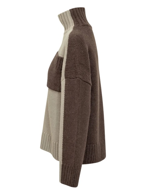JW Anderson two-tone panelled sweater - Brown - zdjęcie produktu nr 1