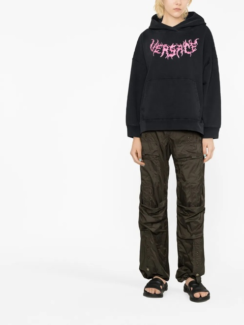 Versace logo-print cotton hoodie - Black - zdjęcie produktu nr 2