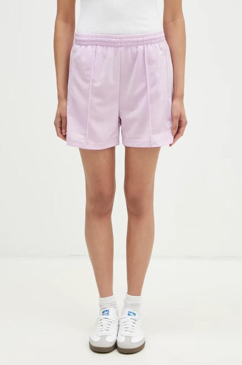 adidas Originals szorty Firebird damskie kolor różowy wzorzyste high waist JD0821 - zdjęcie produktu nr 1