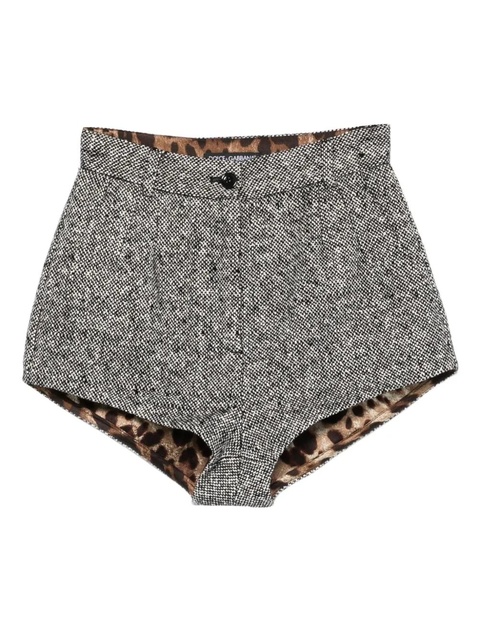Dolce & Gabbana tweed leopard-print shorts - Black - zdjęcie produktu nr 1