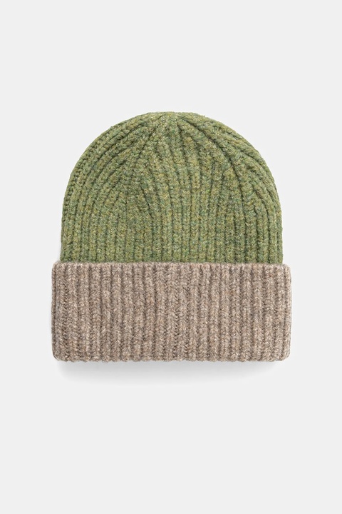 United Colors of Benetton czapka z domieszką wełny kolor zielony 6NWBDA01L - zdjęcie produktu nr 1