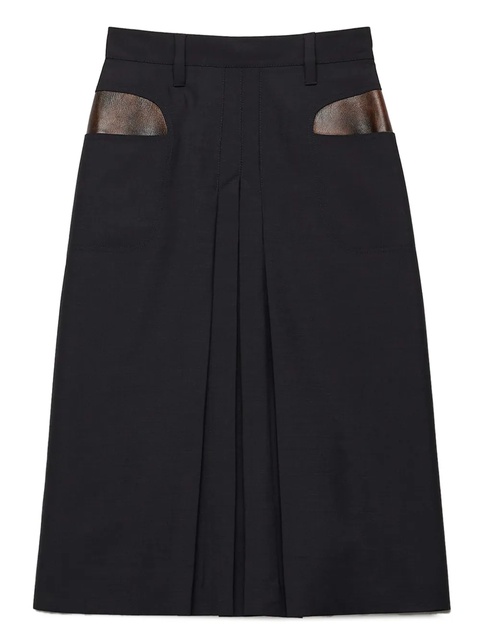 Prada contrasting-pocket pleated skirt - Blue - zdjęcie produktu nr 1