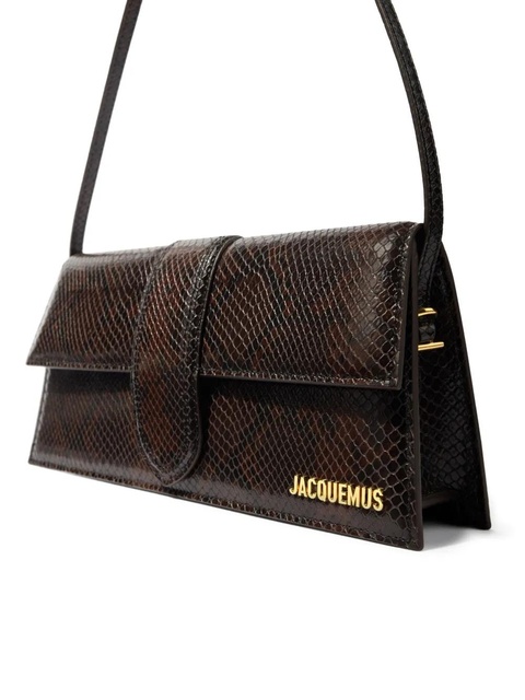 Jacquemus Le Chouchou snakeskin leather flap shoulder bag - Brown - zdjęcie produktu nr 2