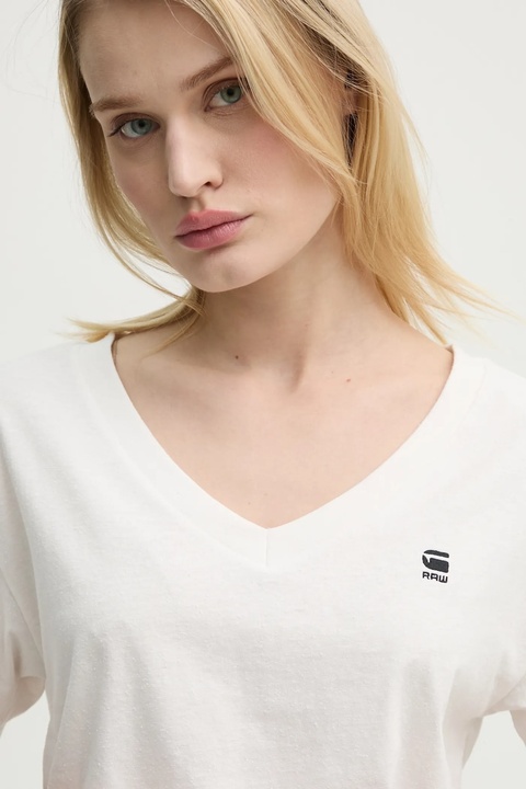 G-Star t-shirt bawełniany damski kolor biały D26067-D601 - zdjęcie produktu nr 2