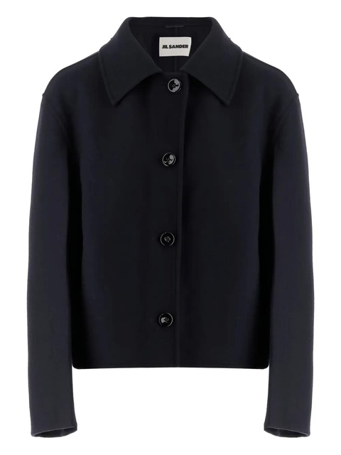 Jil Sander button-fastening wool coat - Blue - zdjęcie produktu nr 1
