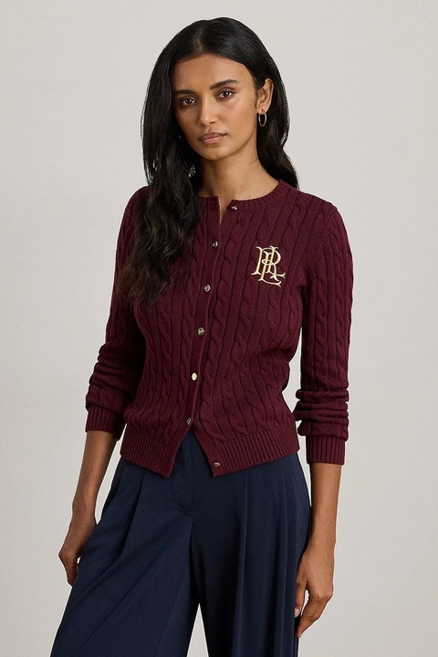 Lauren Ralph Lauren kardigan bawełniany kolor bordowy 200932225 - zdjęcie produktu nr 1