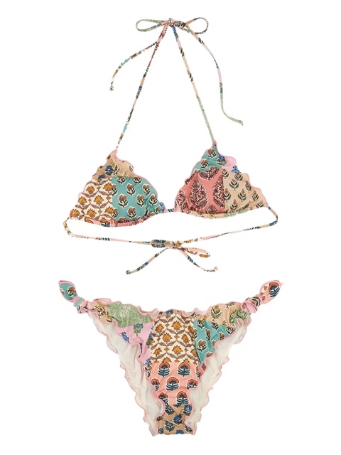 MC2 Saint Barth Sarius patchwork ruffled bikini - Pink - zdjęcie produktu nr 1