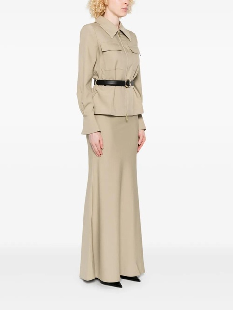 Self-Portrait zip-front layered maxi dress - Green - zdjęcie produktu nr 2