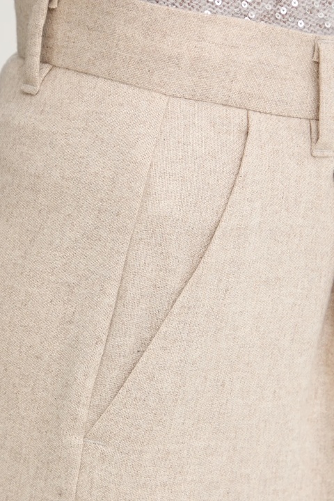 Marella spodnie z dodatkiem wełny Emme by Marella damskie kolor beżowy szerokie high waist 2525136102200 - zdjęcie produktu nr 2